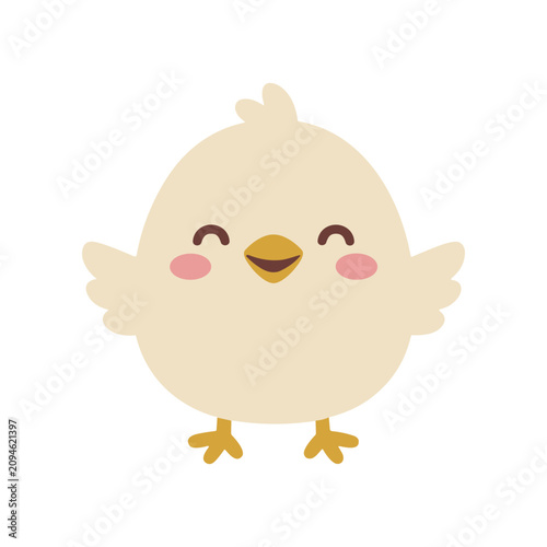 Foto Cute Cartoon Chicken Bird Face.