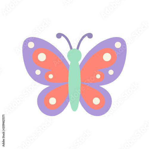 Foto Colorful Butterfly With Purple Wings.