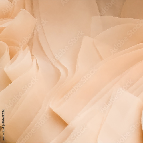Cuadro en lienzo Caramel color organza fabric background, soft layered textile texture