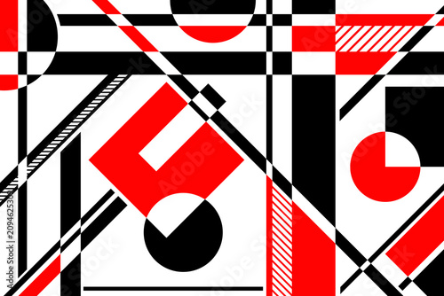 Foto A dynamic vector illustration in a bold geometric style, blending elements of constructivism and avant-garde art
