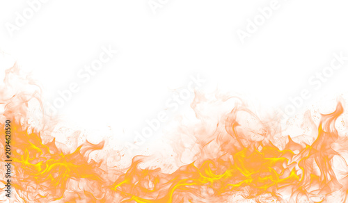Canvastavla Dynamic Fire Flame Border Overlay Isolated On White Background