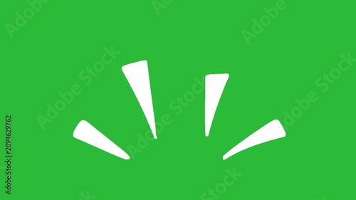 Hand-Drawn Animated White Accent Burst video | Solid Pop Motion Effect hand drawn animation | Bold Emphasis Lines on green screen