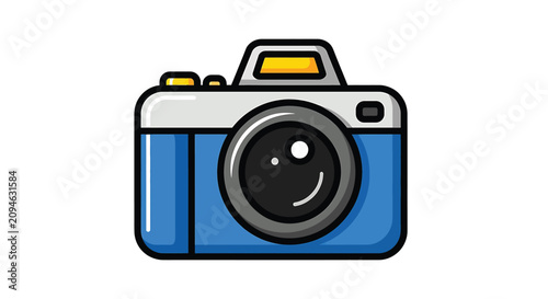 Tableau sur toile Camera with Smiling Lens Closeup.