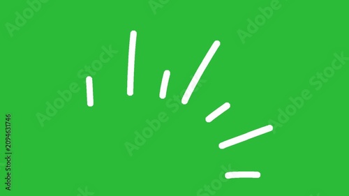 Hand Drawn 2D Animated Thick White Dash Line Pop Burst Element on Green Screen