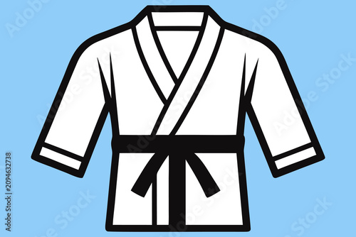 Martial Arts Karate Gi Uniform Icon Combat Sports Clothing Vector Illustration