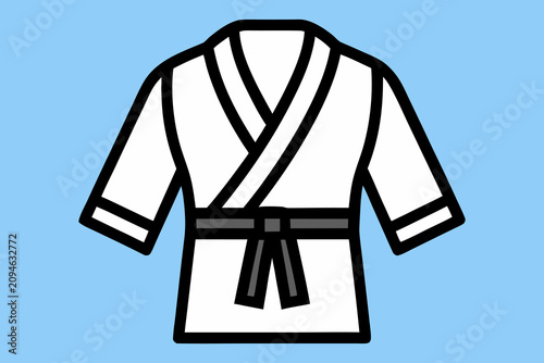 Martial Arts Karate Gi Uniform Icon Combat Sports Clothing Vector Illustration