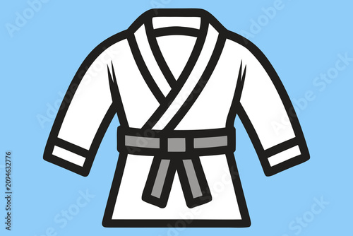 Martial Arts Karate Gi Uniform Icon Combat Sports Clothing Vector Illustration
