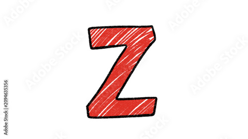 Hand Drawn Alphabet Letter Z Illustration Cartoon Isolated Clipart PNG
