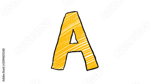 Hand Drawn Alphabet Letter A Illustration Cartoon Isolated Clipart PNG