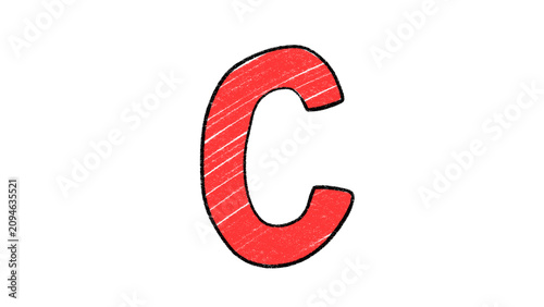 Hand Drawn Alphabet Letter C Illustration Cartoon Isolated Clipart PNG