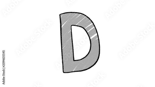 Hand Drawn Alphabet Letter D Illustration Cartoon Isolated Clipart PNG