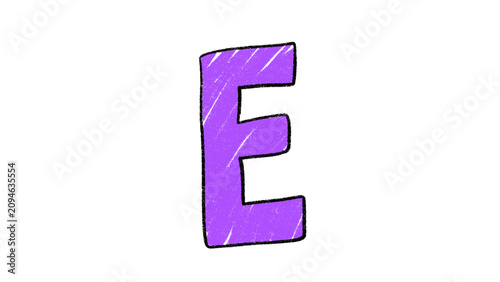Hand Drawn Alphabet Letter E Illustration Cartoon Isolated Clipart PNG