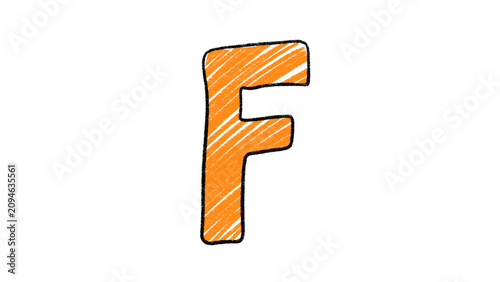 Hand Drawn Alphabet Letter F Illustration Cartoon Isolated Clipart PNG