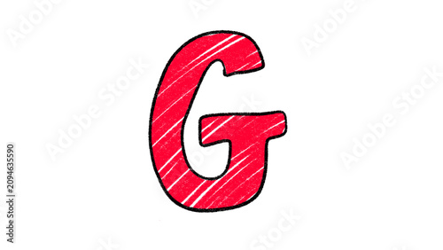 Hand Drawn Alphabet Letter G Illustration Cartoon Isolated Clipart PNG