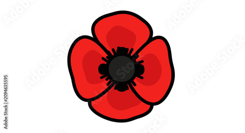 Принти на полотні Red poppy flower blossom isolated on white background