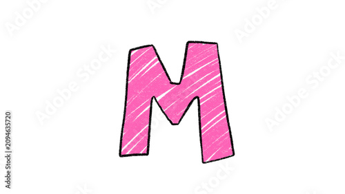 Hand Drawn Alphabet Letter M Illustration Cartoon Isolated Clipart PNG