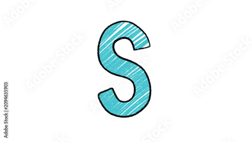 Hand Drawn Alphabet Letter S Illustration Cartoon Isolated Clipart PNG
