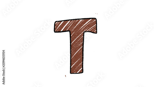 Hand Drawn Alphabet Letter T Illustration Cartoon Isolated Clipart PNG