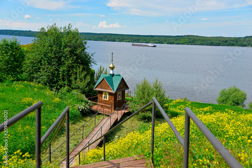 Chapel on the banks of the Volga River