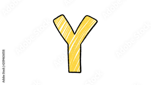 Hand Drawn Alphabet Letter Y Illustration Cartoon Isolated Clipart PNG