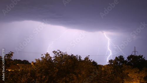 Obraz na płótnie Lightning near Szeged, Hungary