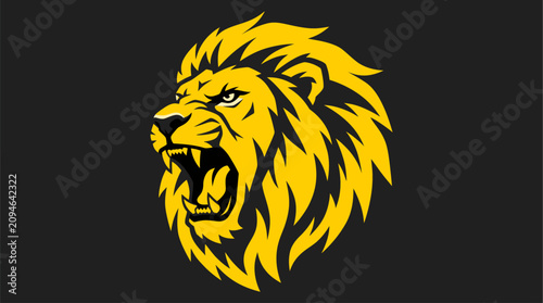 Slika na platnu A graphic illustration of a lion's head.