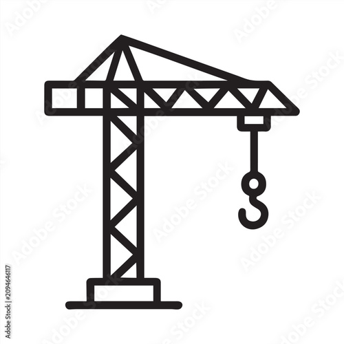 Photos Outline icon of a construction crane