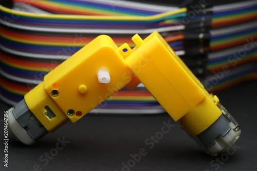Plastic geared hobby dc motors or known as BO motor used in electronic and robotic projects