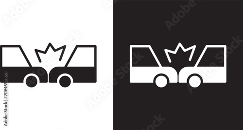 Schilderij op canvas Rear end collision icon