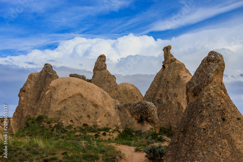 Canvas-taulu Landscape with bizarre rock formations against blue sky in the Devrent Valley or Imagination Valley in Cappadocia, Turkey