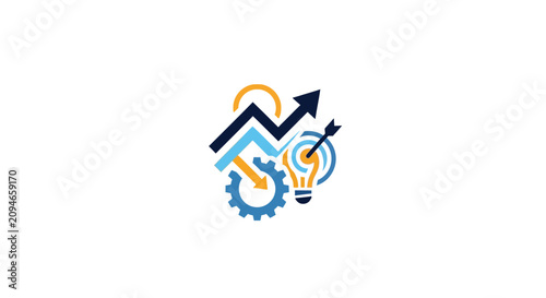 Conceptual image of growth, innovation, and strategic business development and management