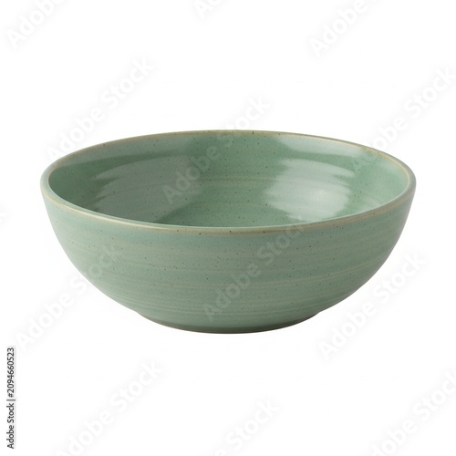 A simple, light green ceramic bowl on a white background.