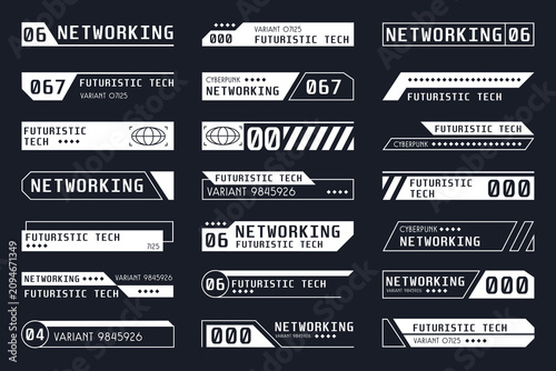 Set of futuristic lower thirds and digital interface elements
