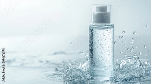 Clear liquid bottle splash