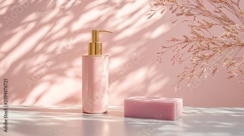 Pink soap dispenser bar