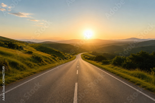 Open road at sunrise representing recovery journey