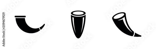 Tableau sur toile Drinking horn and cornucopia icons in different orientations.