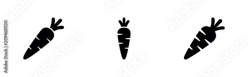 Obraz na płótnie Fresh carrot vegetable icons set in various styles, representing healthy eating