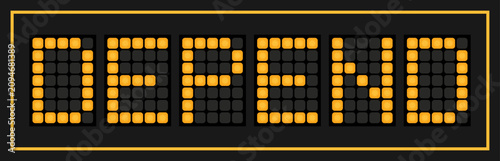 фотографія Orange color led banner in word depend on black background