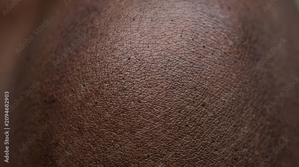Fototapeta premium Extreme close up of dark human skin texture with pores and hair