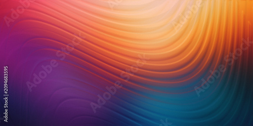 Foto Abstract wave background with flowing lines creating smooth curves in vibrant warm yellow and cool purple gradients backdrop