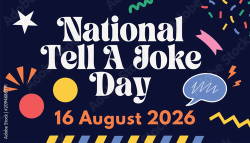 Fotografía Colorful typography design celebrating the annual national tell a joke day