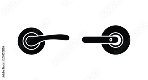 Fotografía Door handles in black silhouette handle hardware