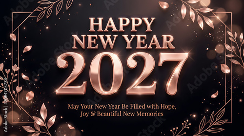 Happy New Year 2027 wishing card