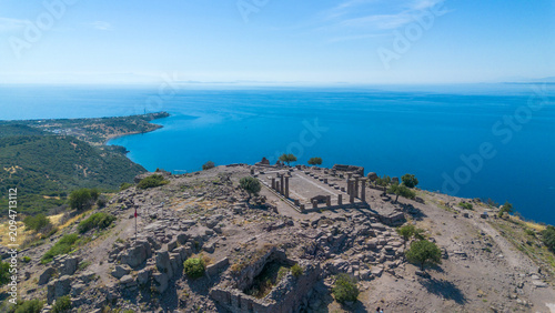 Aerial drone view of ancien...