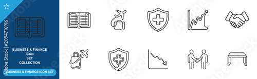 Business and finance line icon set collection. line icons set for websites and mobile designs.