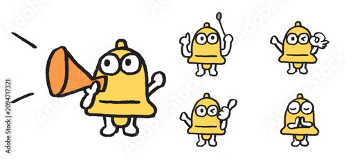Tableau sur toile 黄色でかわいいベルのキャラクター素材