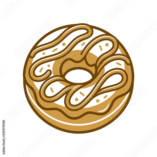Obraz na płótnie Donut with caramel topping sweet.