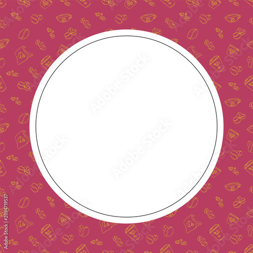 circle frame of coffee beans. doodle coffee frame. coffee beans background