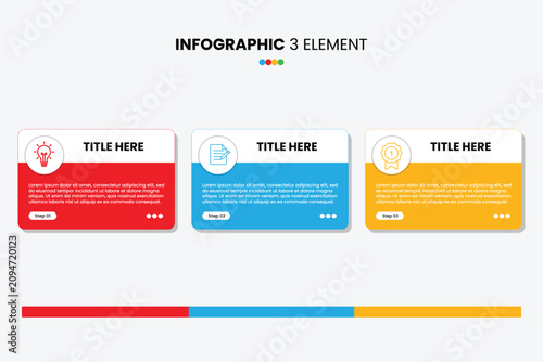 Modern business infographic template with 3 options, steps or workflows for presentation